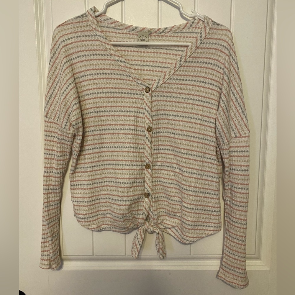 Paper Crane Tie Long Sleeve Sweater
